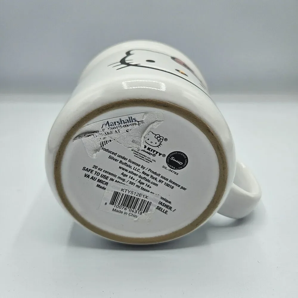 Hello Kitty Red Rim Ceramic Mug‎ by Silver Buffalo 20oz Coffee Cup Sanrio NEW